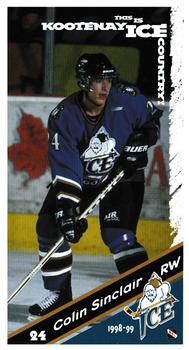 1998-99 Kootenay Ice (WHL) #20 Colin Sinclair Front