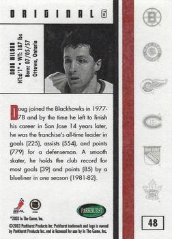 2003-04 Parkhurst Original Six Chicago - NHL All-Star Fantasy #48 Doug Wilson Back
