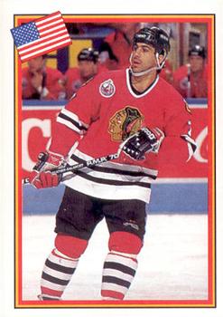 1993 Semic Hockey VM/Jaakiekon MM (Swedish/Finnish) Stickers #172 Chris Chelios Front