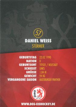2016-17 Dusseldorfer EG Postcards #NNO Daniel Weiss Back