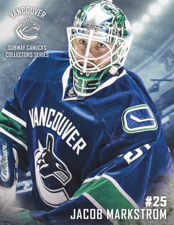 2016-17 Subway Vancouver Canucks #NNO Jacob Markstrom Front