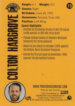 2016-17 Choice Providence Bruins (AHL) #15 Colton Hargrove Back