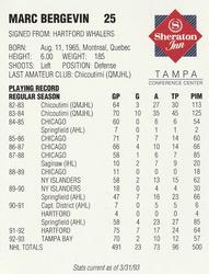 1992-93 Tampa Bay Lightning #NNO Marc Bergevin Back