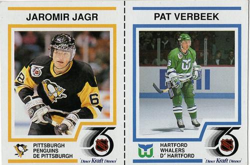 1991-92 Kraft - Panels #3 / 23 Jaromir Jagr / Pat Verbeek Front