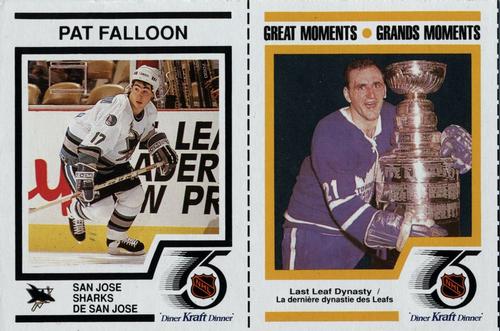 1991-92 Kraft - Panels #8 / 28 Pat Falloon / Bob Baun Front