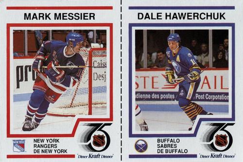 1991-92 Kraft - Panels #16 / 36 Mark Messier / Dale Hawerchuk Front