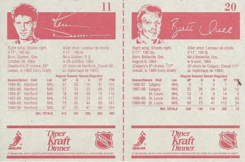 1990-91 Kraft - Panels #20 / 11 Brett Hull / Kevin Dineen Back
