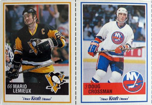 1990-91 Kraft - Panels #29 / 10 Mario Lemieux / Doug Crossman Front