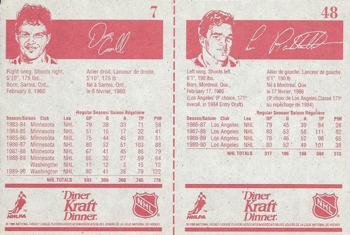 1990-91 Kraft - Panels #48 / 7 Luc Robitaille / Dino Ciccarelli Back