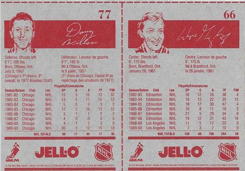 1990-91 Kraft - Panels #66 / 77 Wayne Gretzky / Doug Wilson Back