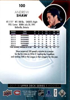 2017-18 Upper Deck #100 Andrew Shaw Back