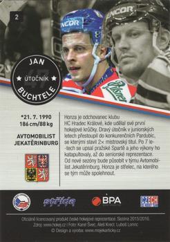 2015-16 Czech Ice Hockey Team #2 Jan Buchtele Back