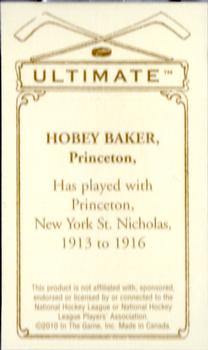 2010-11 In The Game Ultimate Memorabilia #18 Hobey Baker  Back