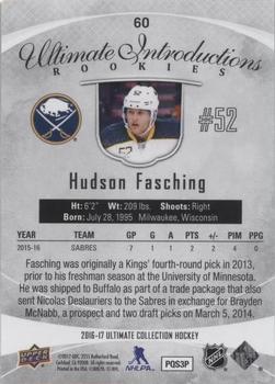 2016-17 Upper Deck Ultimate Collection - Onyx #60 Hudson Fasching Back
