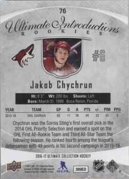2016-17 Upper Deck Ultimate Collection - Onyx #76 Jakob Chychrun Back