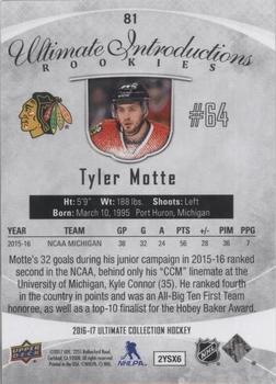2016-17 Upper Deck Ultimate Collection - Onyx #81 Tyler Motte Back
