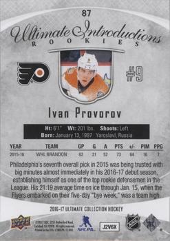 2016-17 Upper Deck Ultimate Collection - Onyx #87 Ivan Provorov Back