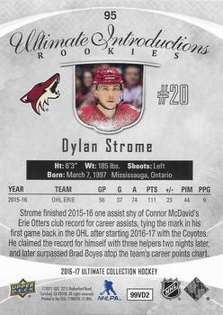 2016-17 Upper Deck Ultimate Collection - Onyx #95 Dylan Strome Back