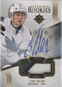 2016-17 Upper Deck Ultimate Collection - Ultimate Rookies Autograph Patch Gold #116 Timo Meier Front