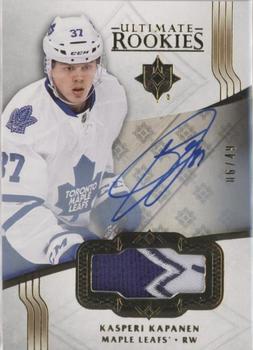 2016-17 Upper Deck Ultimate Collection - Ultimate Rookies Autograph Patch Gold #143 Kasperi Kapanen Front