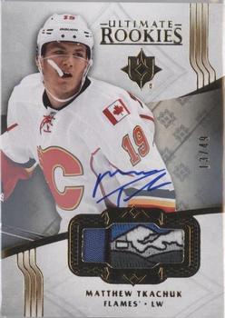 2016-17 Upper Deck Ultimate Collection - Ultimate Rookies Autograph Patch Gold #154 Matthew Tkachuk Front