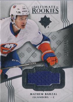 2016-17 Upper Deck Ultimate Collection - Ultimate Rookies Jersey Silver #114 Mathew Barzal Front
