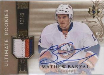 2016-17 Upper Deck Ultimate Collection - 2006-07 Retro Ultimate Rookies Autographed Patch #RRJ-MB Mathew Barzal Front