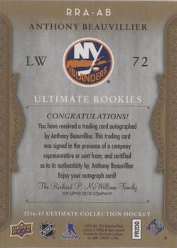 2016-17 Upper Deck Ultimate Collection - 2006-07 Retro Ultimate Rookies Autographs #RRA-AB Anthony Beauvillier Back