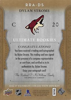 2016-17 Upper Deck Ultimate Collection - 2006-07 Retro Ultimate Rookies Autographs #RRA-DS Dylan Strome Back