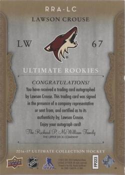 2016-17 Upper Deck Ultimate Collection - 2006-07 Retro Ultimate Rookies Autographs #RRA-LC Lawson Crouse Back