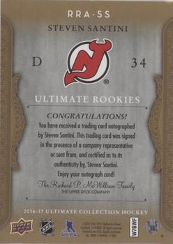 2016-17 Upper Deck Ultimate Collection - 2006-07 Retro Ultimate Rookies Autographs #RRA-SS Steven Santini Back