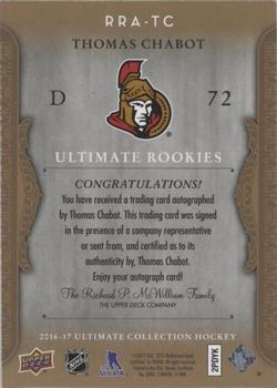 2016-17 Upper Deck Ultimate Collection - 2006-07 Retro Ultimate Rookies Autographs #RRA-TC Thomas Chabot Back
