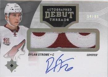2016-17 Upper Deck Ultimate Collection - Autographed Debut Threads Patch #DT-DS Dylan Strome Front