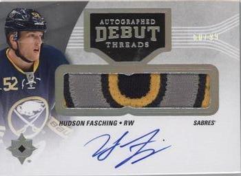 2016-17 Upper Deck Ultimate Collection - Autographed Debut Threads Patch #DT-HF Hudson Fasching Front