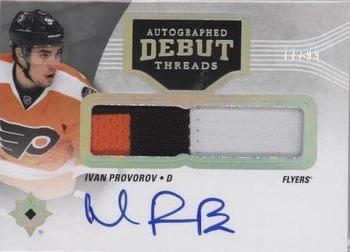 2016-17 Upper Deck Ultimate Collection - Autographed Debut Threads Patch #DT-IP Ivan Provorov Front