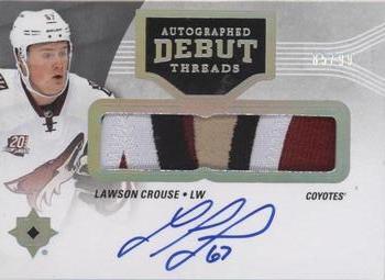 2016-17 Upper Deck Ultimate Collection - Autographed Debut Threads Patch #DT-LC Lawson Crouse Front