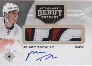 2016-17 Upper Deck Ultimate Collection - Autographed Debut Threads Patch #DT-MT Matthew Tkachuk Front