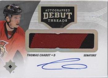 2016-17 Upper Deck Ultimate Collection - Autographed Debut Threads Patch #DT-TC Thomas Chabot Front