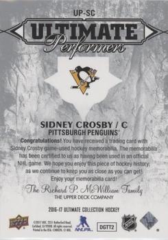 2016-17 Upper Deck Ultimate Collection - Ultimate Performers #UP-SC Sidney Crosby Back