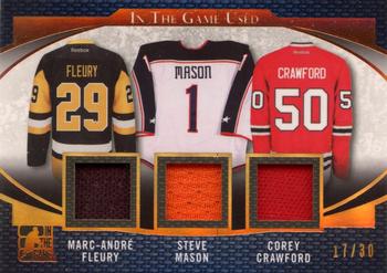 2017 Leaf In The Game Used - Triple Game-Used Jersey #GU3-03 Marc-André Fleury / Steve Mason / Corey Crawford Front