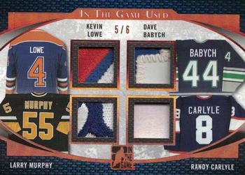 2017 Leaf In The Game Used - Quad Game-Used Patch #GUP4-08 Kevin Lowe / Dave Babych / Larry Murphy / Randy Carlyle Front