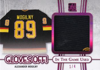 2017 Leaf In The Game Used - Gloves Are Off! Magenta Spectrum Foil #GO-01 Alexander Mogilny Front