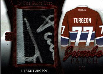 2017 Leaf In The Game Used - Jumbo Patches Green Spectrum Foil #JP-22 Pierre Turgeon Front
