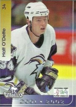 2001-02 Cartes, Timbres et Monnaies Sainte-Foy Quebec Citadelles (AHL) #17 Matt O'Dette Front