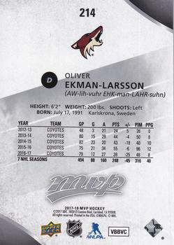 2017-18 Upper Deck MVP - Super Script #214 Oliver Ekman-Larsson Back