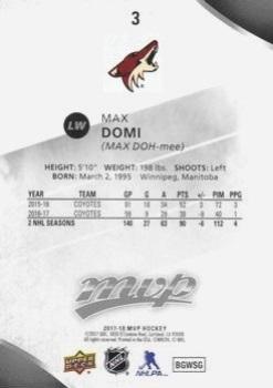 2017-18 Upper Deck MVP - Silver Script #3 Max Domi Back