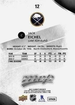 2017-18 Upper Deck MVP - Silver Script #12 Jack Eichel Back