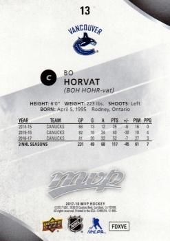 2017-18 Upper Deck MVP - Silver Script #13 Bo Horvat Back
