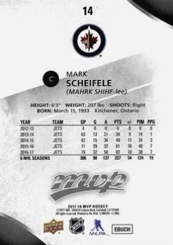 2017-18 Upper Deck MVP - Silver Script #14 Mark Scheifele Back