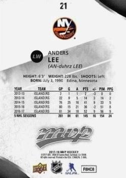 2017-18 Upper Deck MVP - Silver Script #21 Anders Lee Back